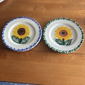 2 Crock Shop brand sunflower salad//dessert plates - NWOT - sold as pair